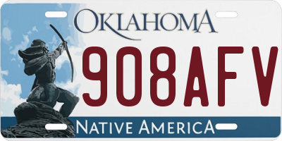 OK license plate 908AFV