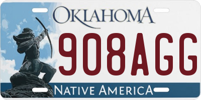 OK license plate 908AGG