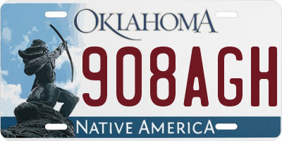 OK license plate 908AGH