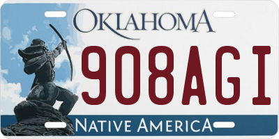 OK license plate 908AGI