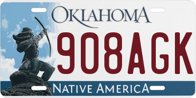 OK license plate 908AGK