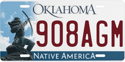 OK license plate 908AGM