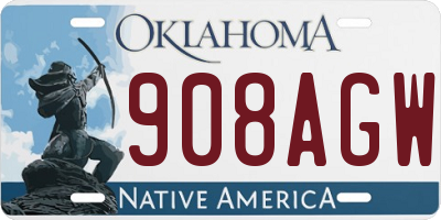 OK license plate 908AGW