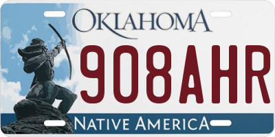 OK license plate 908AHR