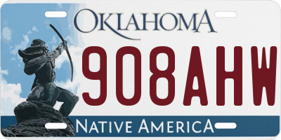 OK license plate 908AHW