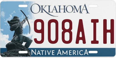 OK license plate 908AIH