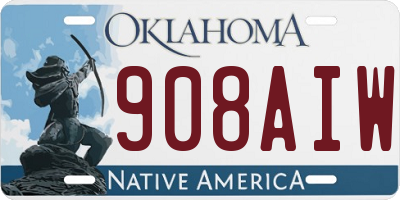 OK license plate 908AIW