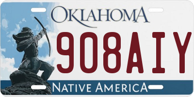 OK license plate 908AIY