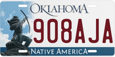 OK license plate 908AJA