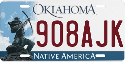 OK license plate 908AJK