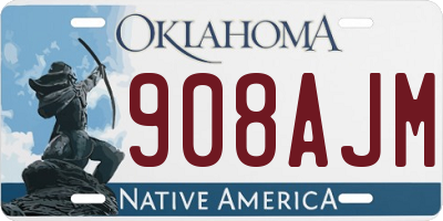 OK license plate 908AJM