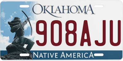 OK license plate 908AJU