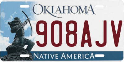 OK license plate 908AJV