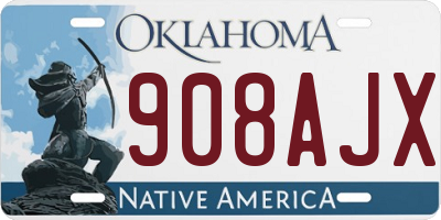 OK license plate 908AJX