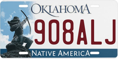 OK license plate 908ALJ