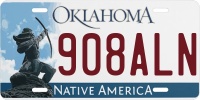 OK license plate 908ALN