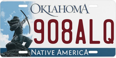 OK license plate 908ALQ