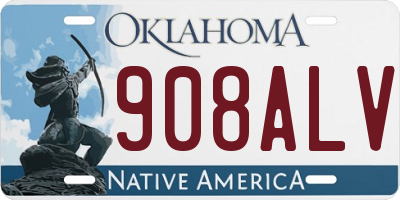 OK license plate 908ALV