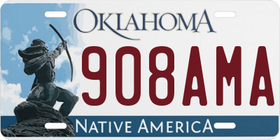 OK license plate 908AMA