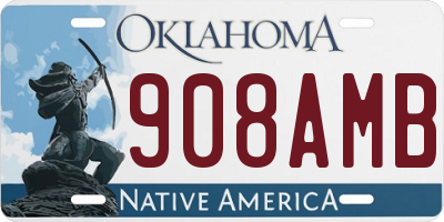 OK license plate 908AMB