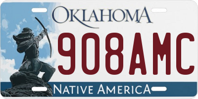 OK license plate 908AMC