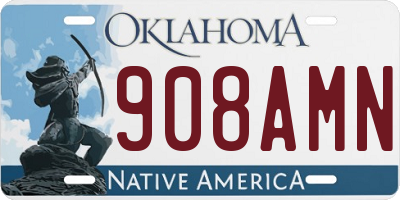 OK license plate 908AMN
