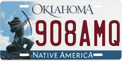 OK license plate 908AMQ