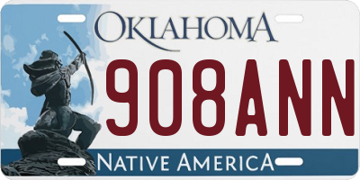 OK license plate 908ANN