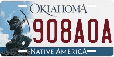 OK license plate 908AOA