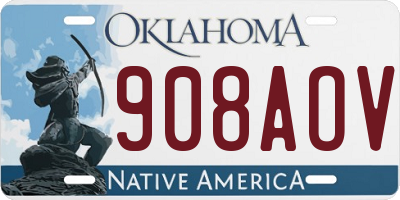 OK license plate 908AOV
