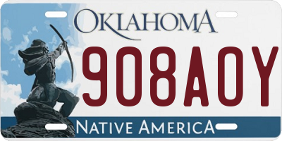 OK license plate 908AOY