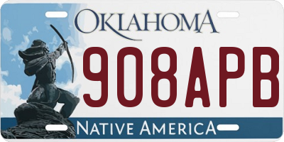 OK license plate 908APB