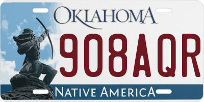 OK license plate 908AQR