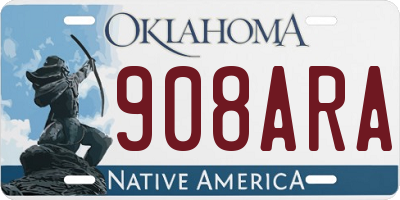 OK license plate 908ARA