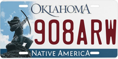 OK license plate 908ARW