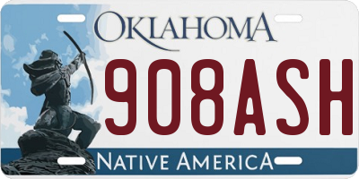 OK license plate 908ASH