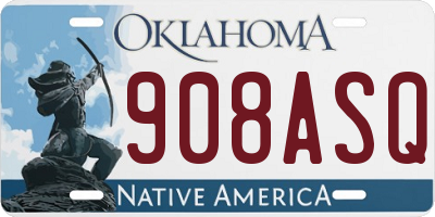 OK license plate 908ASQ