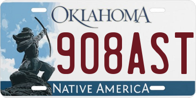 OK license plate 908AST