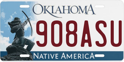 OK license plate 908ASU