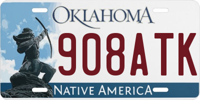 OK license plate 908ATK