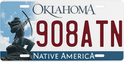 OK license plate 908ATN