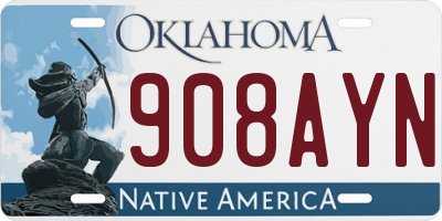 OK license plate 908AYN