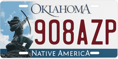 OK license plate 908AZP