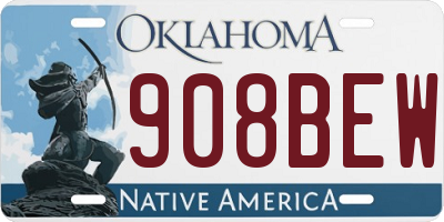 OK license plate 908BEW