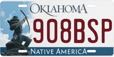 OK license plate 908BSP