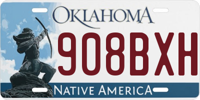 OK license plate 908BXH