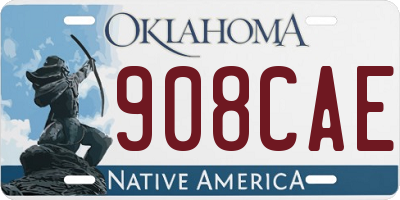 OK license plate 908CAE