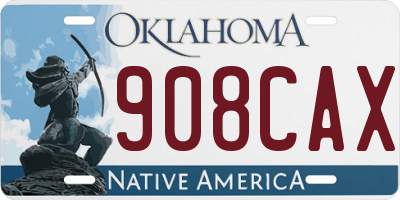 OK license plate 908CAX