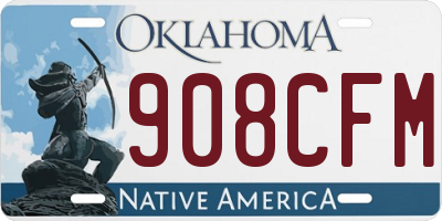 OK license plate 908CFM