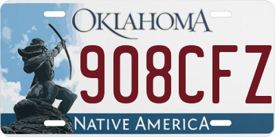 OK license plate 908CFZ